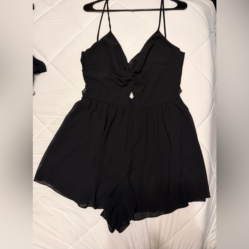 Windsor Black Spaghetti Strap Romper